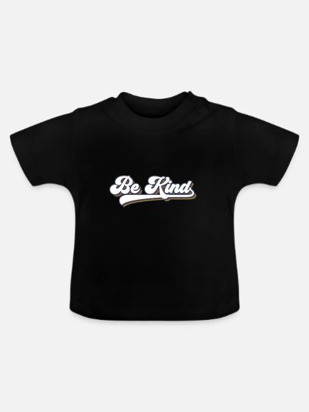 Be Kind LGBT Regenbogen - Baby Bio-T-Shirt mit Rundhals - Schwarz