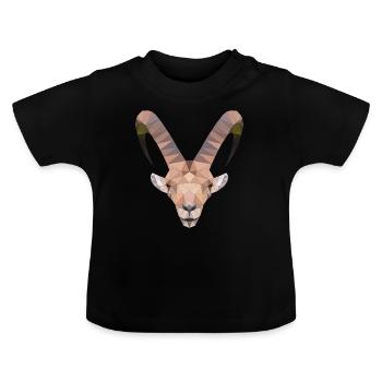 Alpine ibex - Baby Organic T-Shirt with Round Neck - black - Front