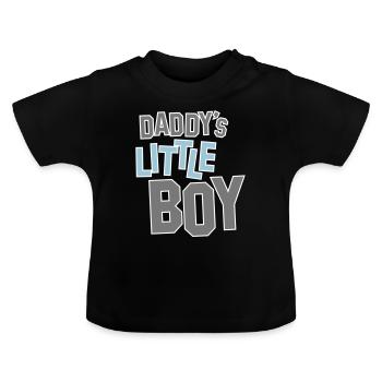 daddy's little boy - Baby Organic T-Shirt with Round Neck - black - Front