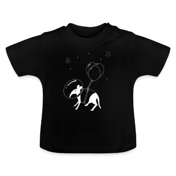 Tapir im Weltraum All Astronaut Ballons Universum - Baby Bio-T-Shirt mit Rundhals - Schwarz - Vorne