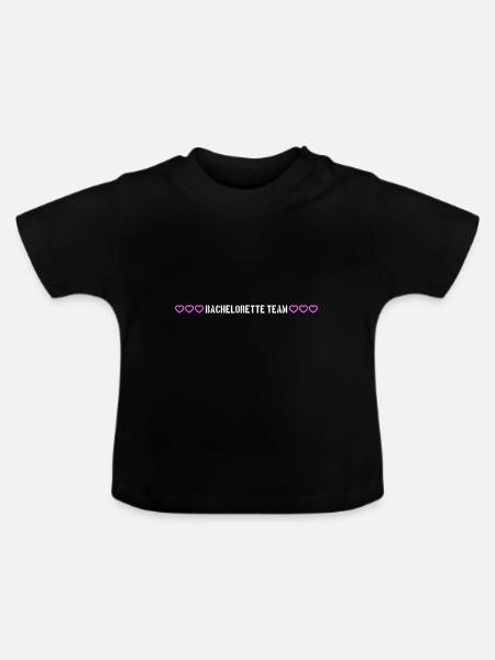 bachelorette team herzchen - Baby Bio-T-Shirt mit Rundhals - Schwarz