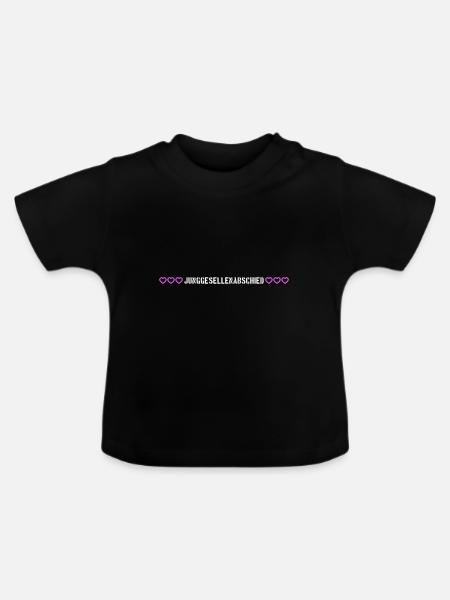 Junggesellenabschied herzchen - Baby Bio-T-Shirt mit Rundhals - Schwarz