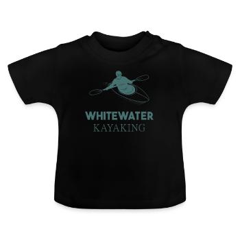 Kayak en eaux vives - T-shirt bio col rond Bébé - noir - Devant