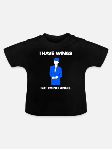 Cooler Flugbegleiter Kabinenbesatzung - Baby Bio-T-Shirt mit Rundhals - Schwarz