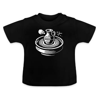 Art de la poterie - T-shirt bio col rond Bébé - noir - Devant