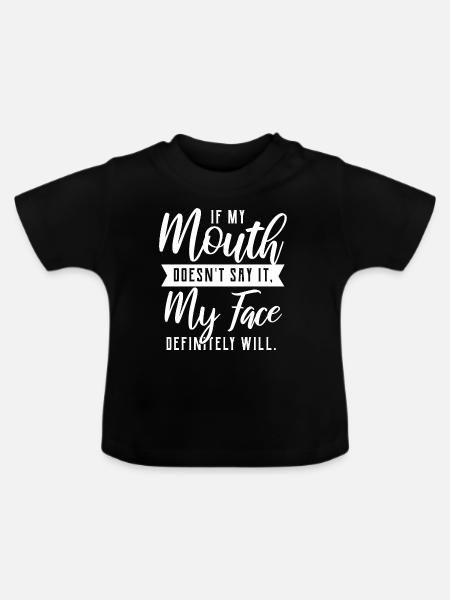 Witziges Zitat - Baby Bio-T-Shirt mit Rundhals - Schwarz