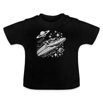 Vaisseau spatial de science-fiction vintage - T-shirt bio col rond Bébé - noir - Devant