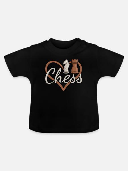 Chess Player Heart Chess - Ekologisk T-shirt med rund hals baby - svart