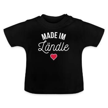 Made im Ländle (weiß) - Baby Bio-T-Shirt mit Rundhals - Schwarz - Vorne
