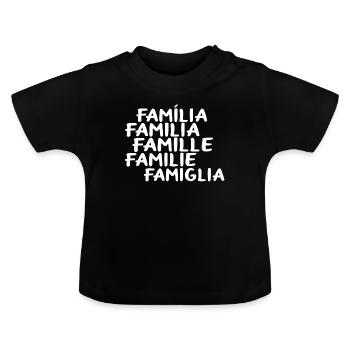 Familie - Baby Bio-T-Shirt mit Rundhals - Schwarz - Vorne