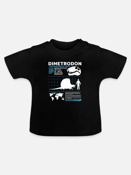 Dimetrodon Datenblatt - Baby Bio-T-Shirt mit Rundhals - Schwarz