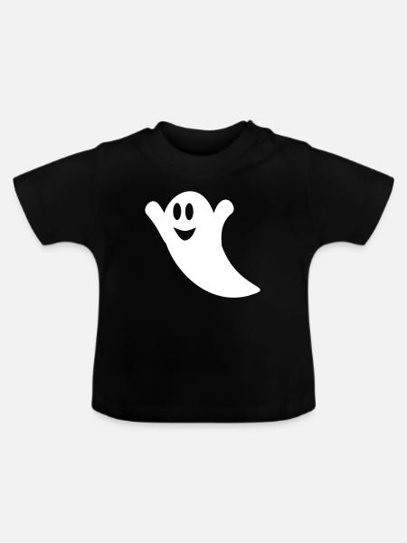 ghost happy I - Baby Bio-T-Shirt mit Rundhals - Schwarz