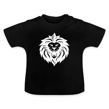 lion - Baby Organic T-Shirt with Round Neck - black - Front