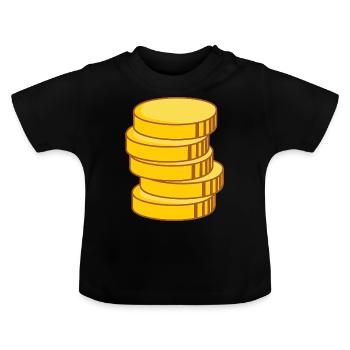 Geld - Baby Bio-T-Shirt mit Rundhals - Schwarz - Vorne