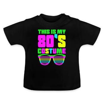 80er Jahre Bad Taste - Baby Bio-T-Shirt mit Rundhals - Schwarz - Vorne