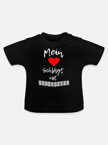Mein Herz Sauerstoff - Baby Bio-T-Shirt mit Rundhals - Schwarz