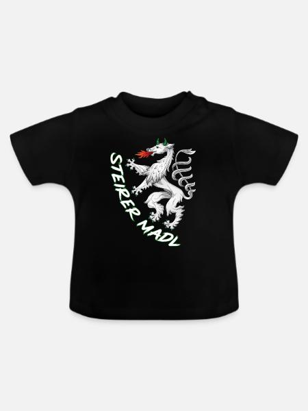 Steiermark - Baby Bio-T-Shirt mit Rundhals - Schwarz