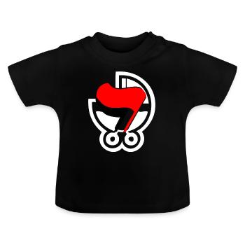 ANTIFA - Maglietta ecologica con scollo rotondo per neonato - nero - Fronte