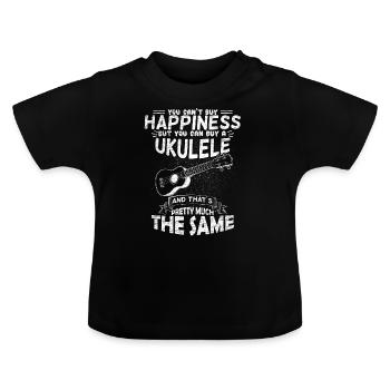Ukulele Freude - Baby Bio-T-Shirt mit Rundhals - Schwarz - Vorne