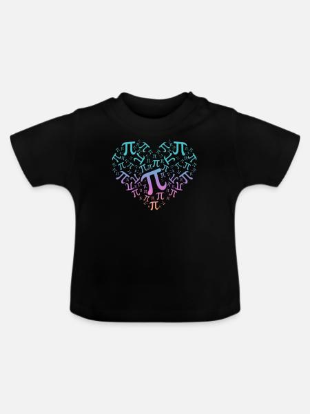 Pi Day Heart - Baby Bio-T-Shirt mit Rundhals - Schwarz
