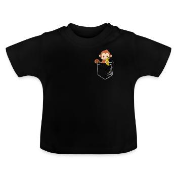 Singe - T-shirt bio col rond Bébé - noir - Devant