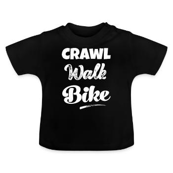Crabs go biking Nachuwchs Biker Motorcycle - Baby Organic T-Shirt with Round Neck - black - Front