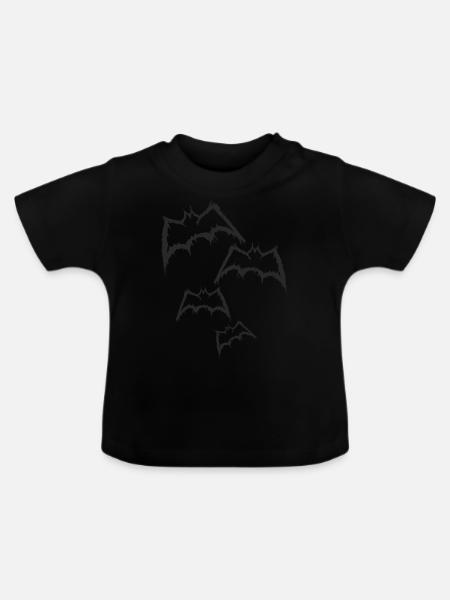Dark bats - Baby Organic T-Shirt with Round Neck - black