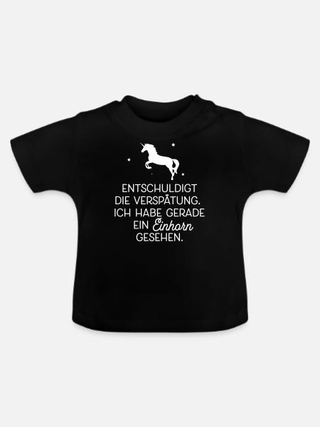 Einhorn - Baby Bio-T-Shirt mit Rundhals - Schwarz
