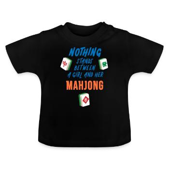 Rien ne s’oppose à AGirl et son Mahjong Funn - T-shirt bio col rond Bébé - noir - Devant