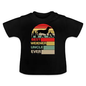 BEST WEINER UNCLE EVER GIFTS - Baby Organic T-Shirt with Round Neck - black - Front