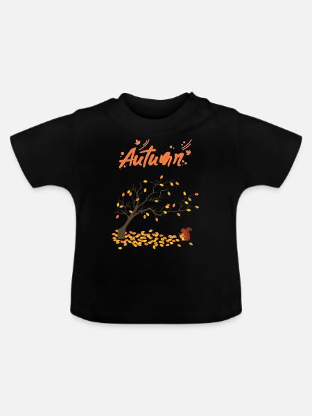 Autumn - Baby Bio-T-Shirt mit Rundhals - Schwarz