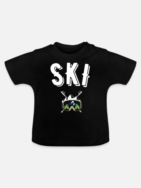 Ski - Baby Bio-T-Shirt mit Rundhals - Schwarz