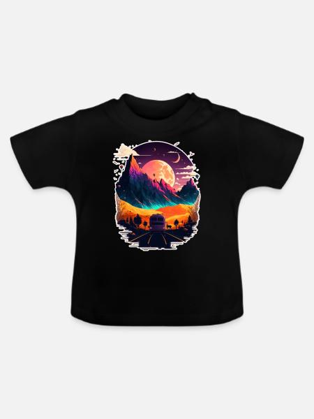 Cyber-Berge - Baby Bio-T-Shirt mit Rundhals - Schwarz