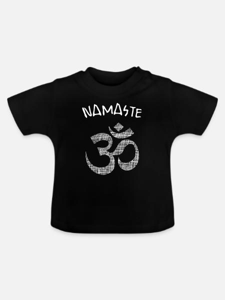 Yoga Namaste - Baby Bio-T-Shirt mit Rundhals - Schwarz