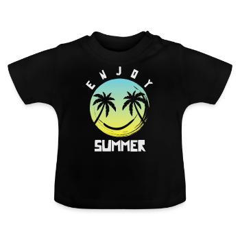 Profitez de l’été - T-shirt bio col rond Bébé - noir - Devant