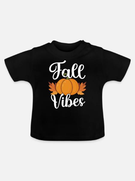 Herbst - Baby Bio-T-Shirt mit Rundhals - Schwarz