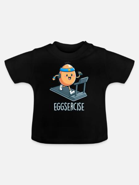 Eier - Baby Bio-T-Shirt mit Rundhals - Schwarz