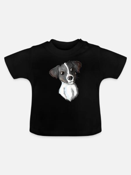 Jack Russell Pattern 5 - Baby Bio-T-Shirt mit Rundhals - Schwarz