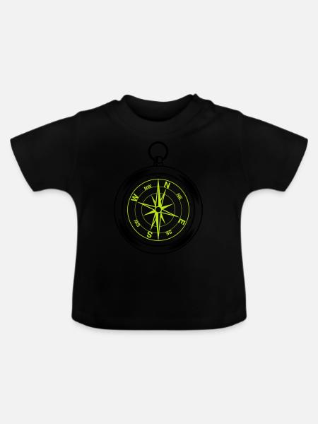kompass - Baby Bio-T-Shirt mit Rundhals - Schwarz