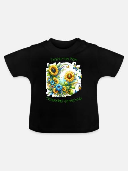 Gesundheitscoaching - Baby Bio-T-Shirt mit Rundhals - Schwarz