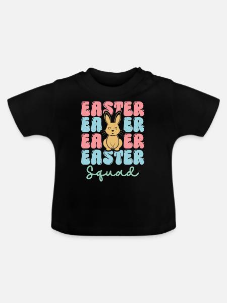 Easter squad - Baby Bio-T-Shirt mit Rundhals - Schwarz