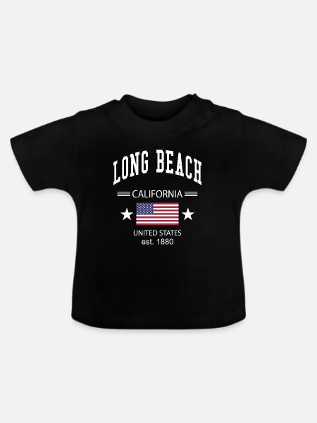 Long Beach - Baby Bio-T-Shirt mit Rundhals - Schwarz