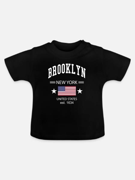 Brooklyn - Baby Bio-T-Shirt mit Rundhals - Schwarz
