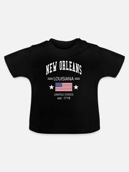 New Orleans - Baby Bio-T-Shirt mit Rundhals - Schwarz