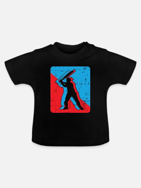Baseball - Baby Bio-T-Shirt mit Rundhals - Schwarz