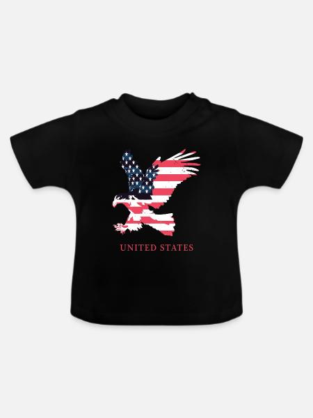American Adler - Baby Bio-T-Shirt mit Rundhals - Schwarz