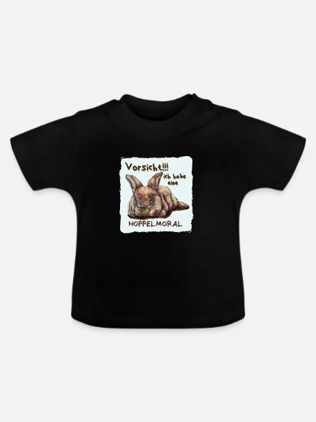 Hoppelmoral - Baby Bio-T-Shirt mit Rundhals - Schwarz