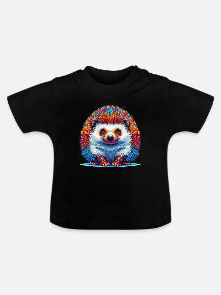 Igel - Baby Bio-T-Shirt mit Rundhals - Schwarz
