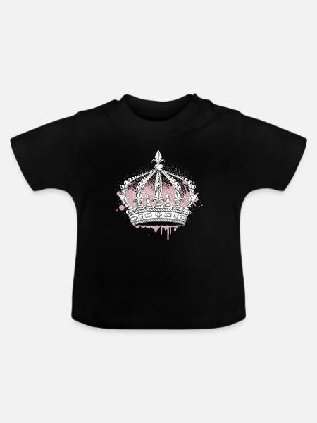 Kunstvolle Krone mit Graffiti Splash - Baby Bio-T-Shirt mit Rundhals - Schwarz