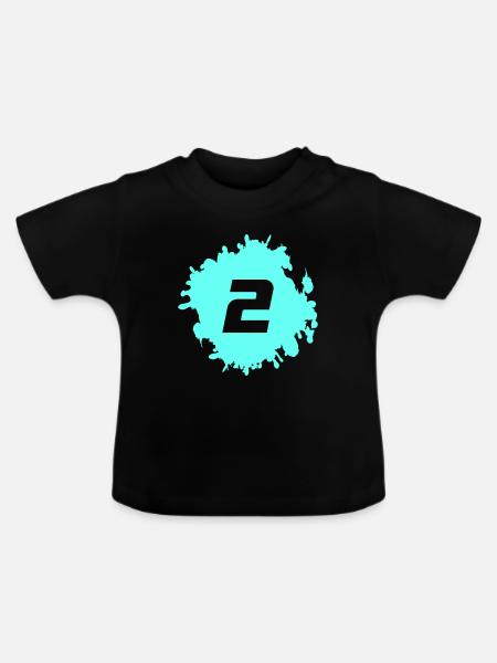 Neon Aqua 2 Splash - Baby Bio-T-Shirt mit Rundhals - Schwarz